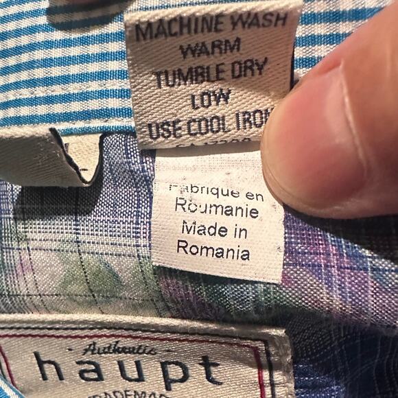 Haupt Germany Men's Watercolor Floral Paisley Plaid LS Tie Dye Shirt, M - Picture 7 of 11